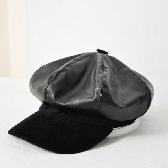 Leather and Corduroy Brando Cap Hat - Picture 5 of 8